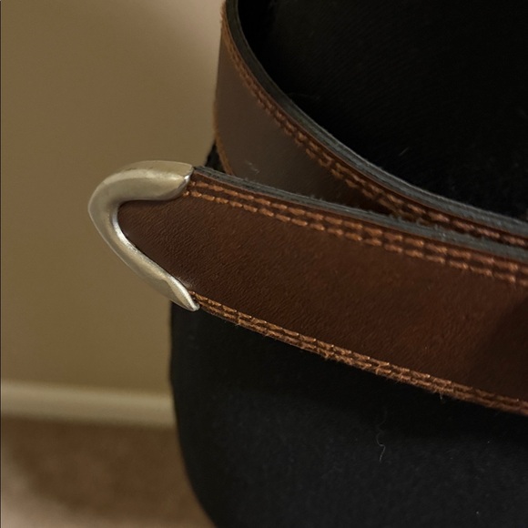 Vintage Handmade Brown Leather Belt - Picture 3 of 4